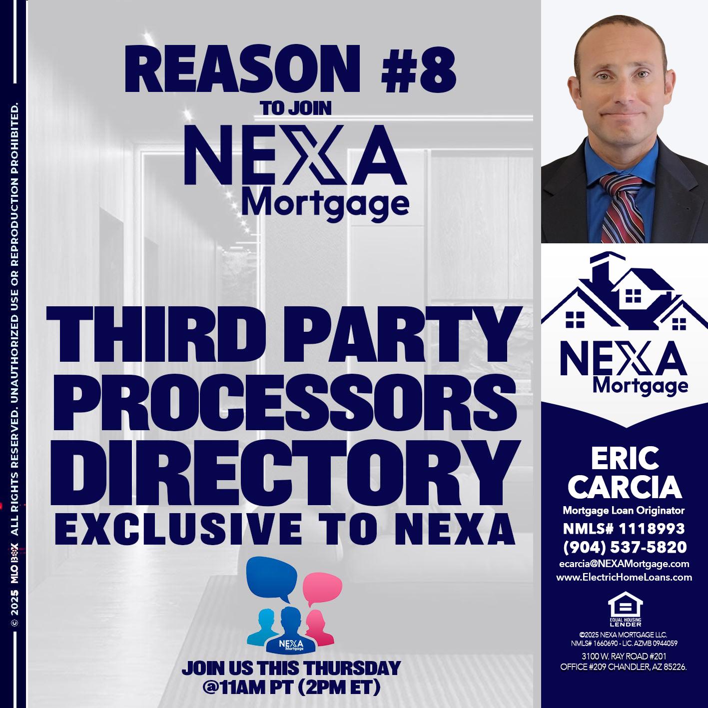 REASON 8 - Eric Carcia -Mortgage Loan Originator