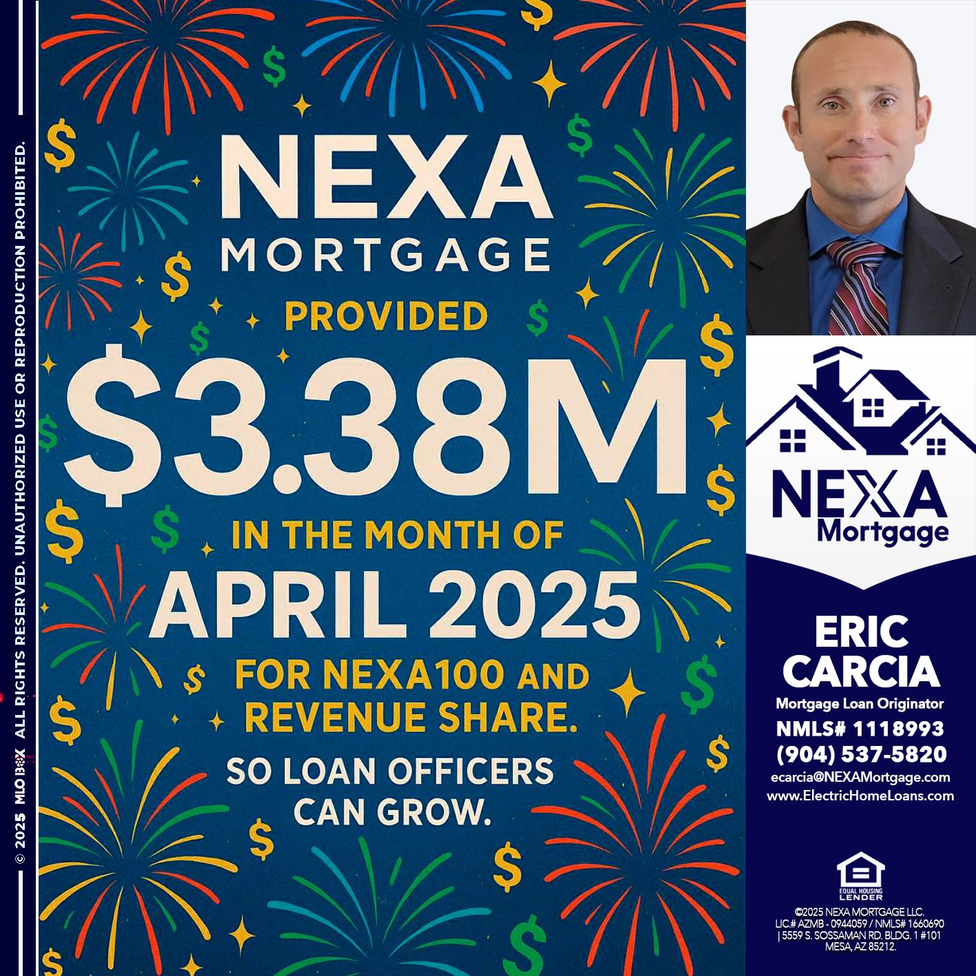 $3.38M - Eric Carcia -Mortgage Loan Originator