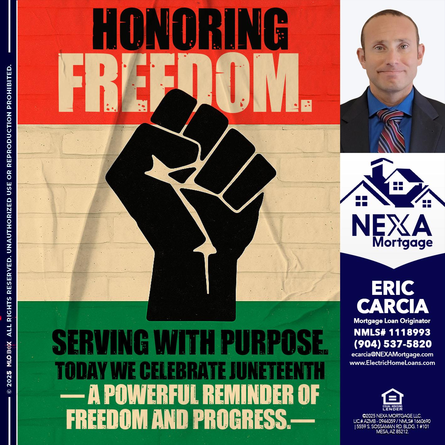 HONORING FREEDOM - Eric Carcia -Mortgage Loan Originator
