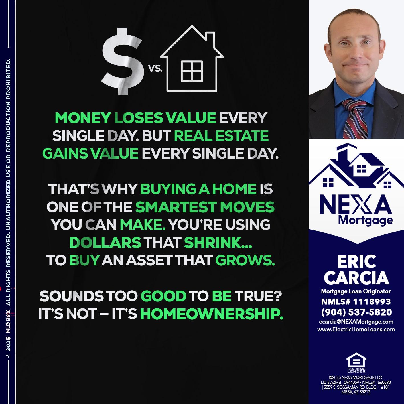 MONEY LOSES VALUE - Eric Carcia -Mortgage Loan Originator