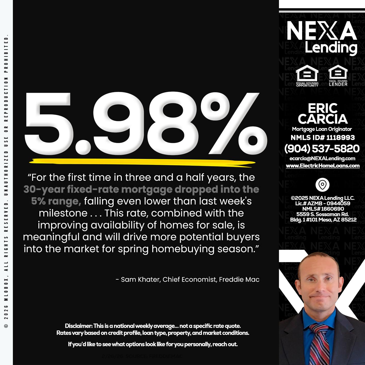 5.98% - Eric Carcia -Mortgage Loan Originator