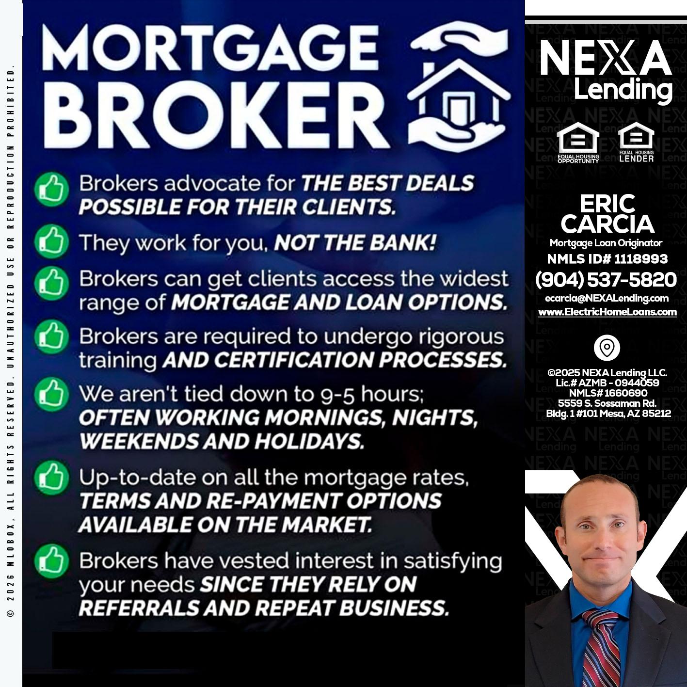 MORTGAGE BROKER - Eric Carcia -Mortgage Loan Originator