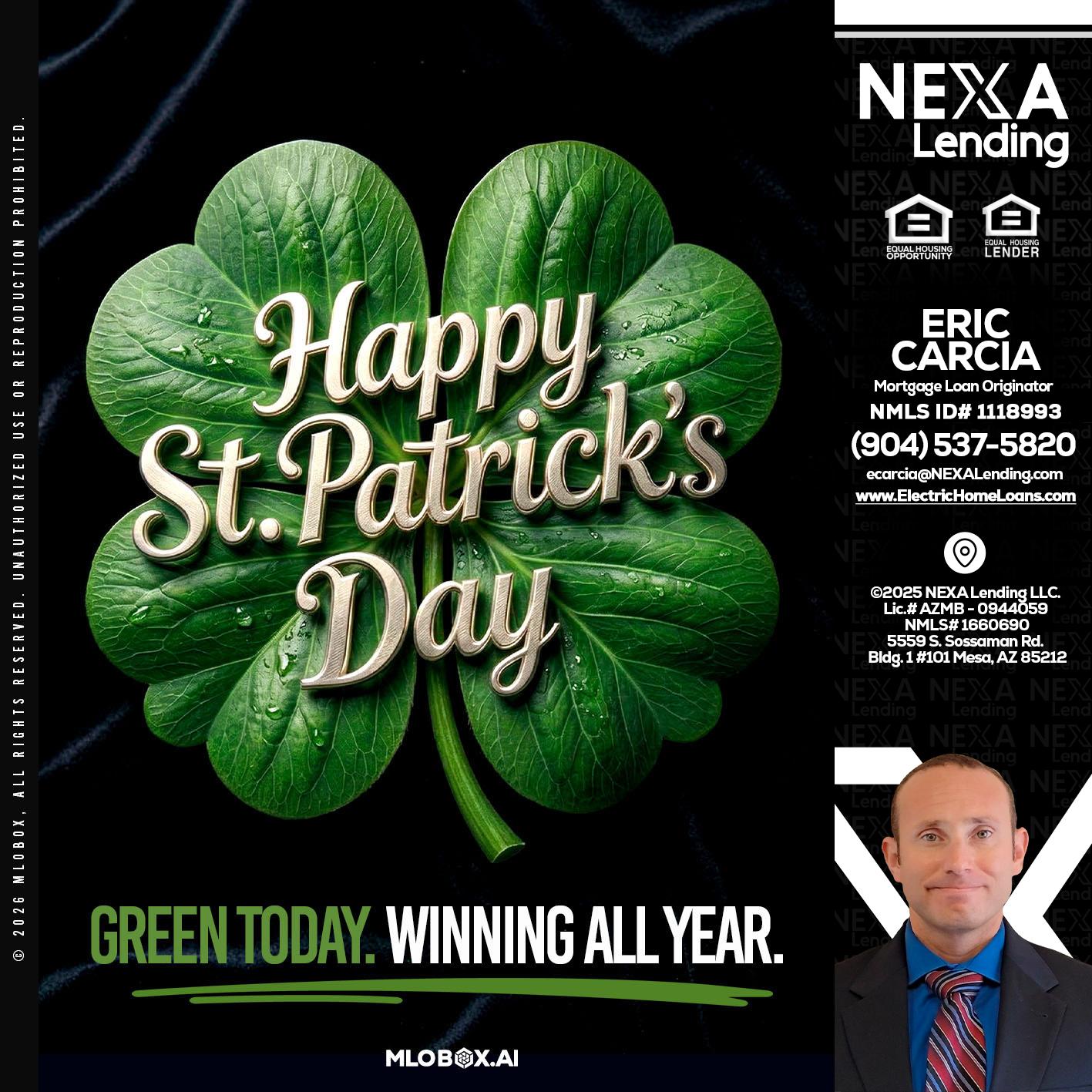 happy st. Patricks day - Eric Carcia -Mortgage Loan Originator
