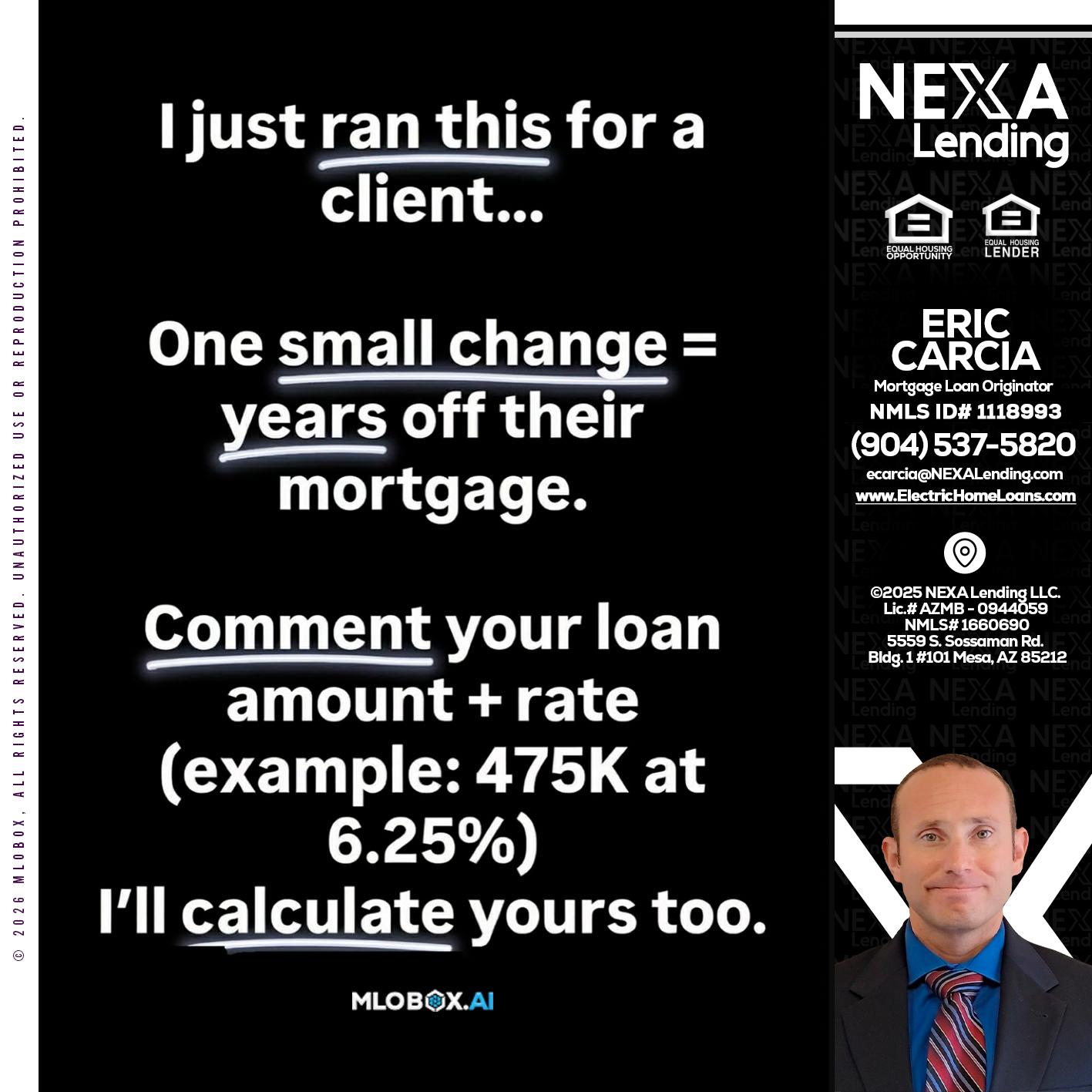 I JUST RAN - Eric Carcia -Mortgage Loan Originator