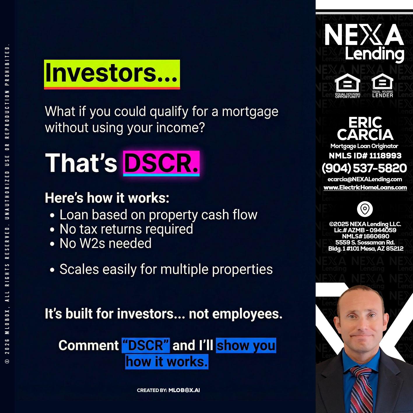 INVESTORS - Eric Carcia -Mortgage Loan Originator