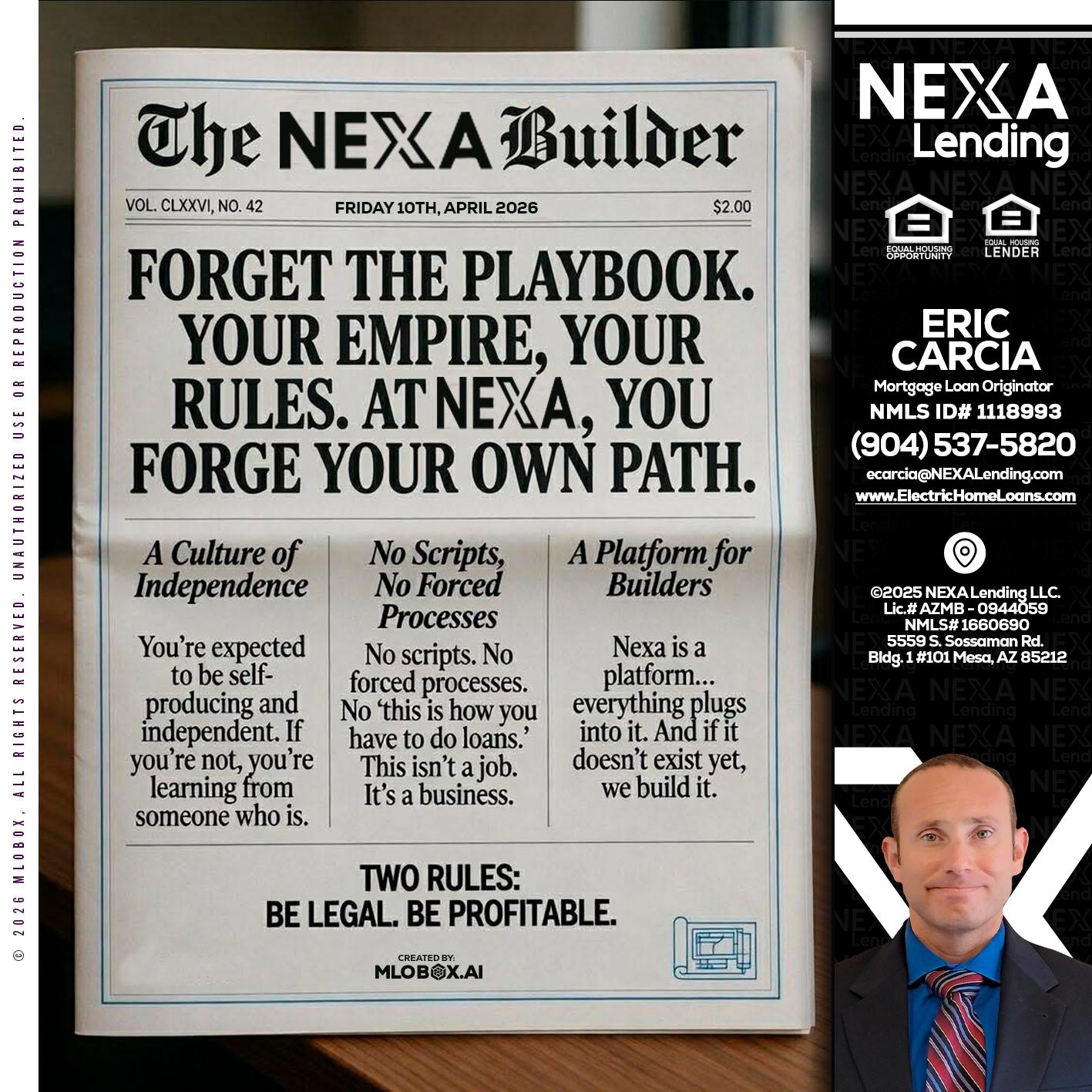 THE NEXA BUILDER - Eric Carcia -Mortgage Loan Originator