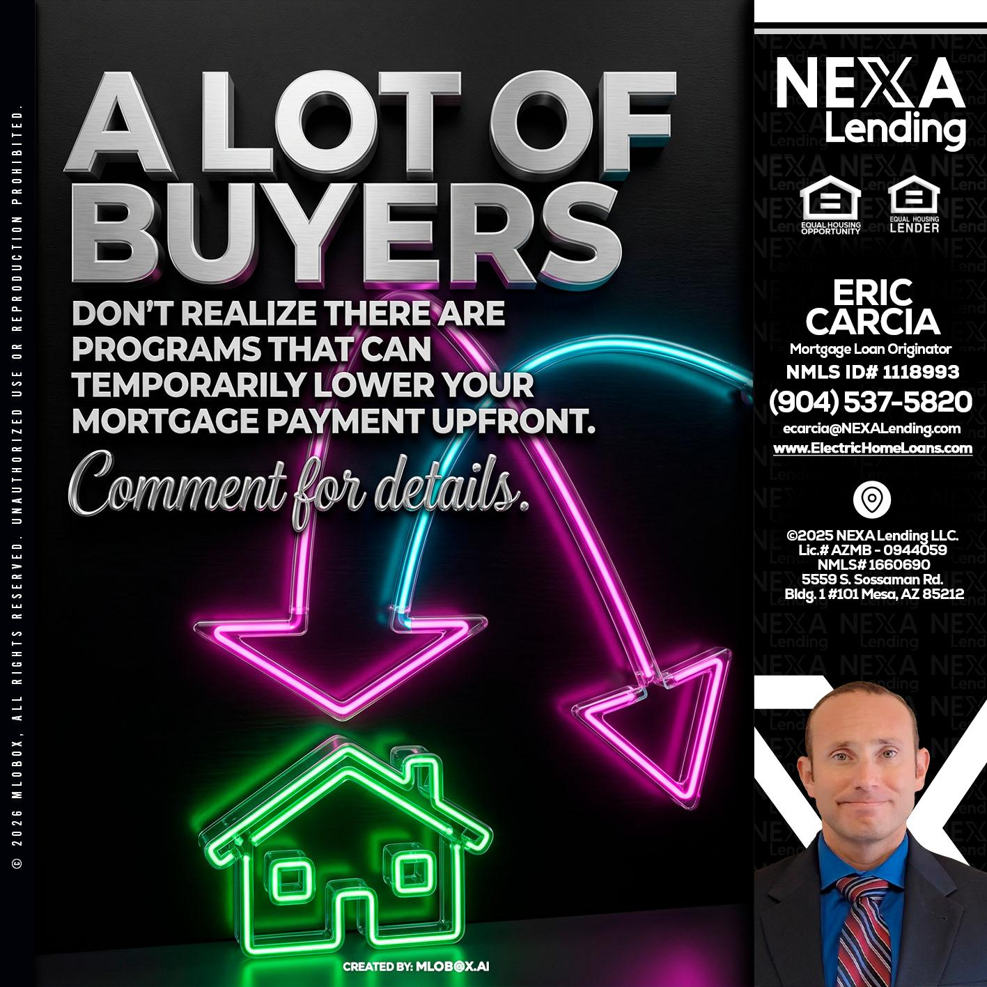 A LOT OF BUYERS - Eric Carcia -Mortgage Loan Originator