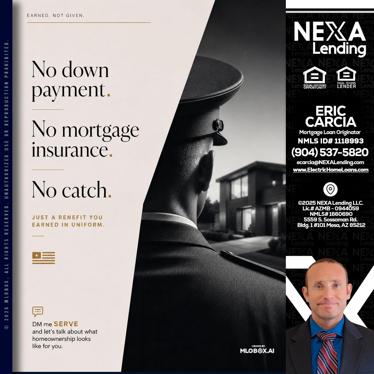 NO DOWN PAYMENT - Eric Carcia -Mortgage Loan Originator