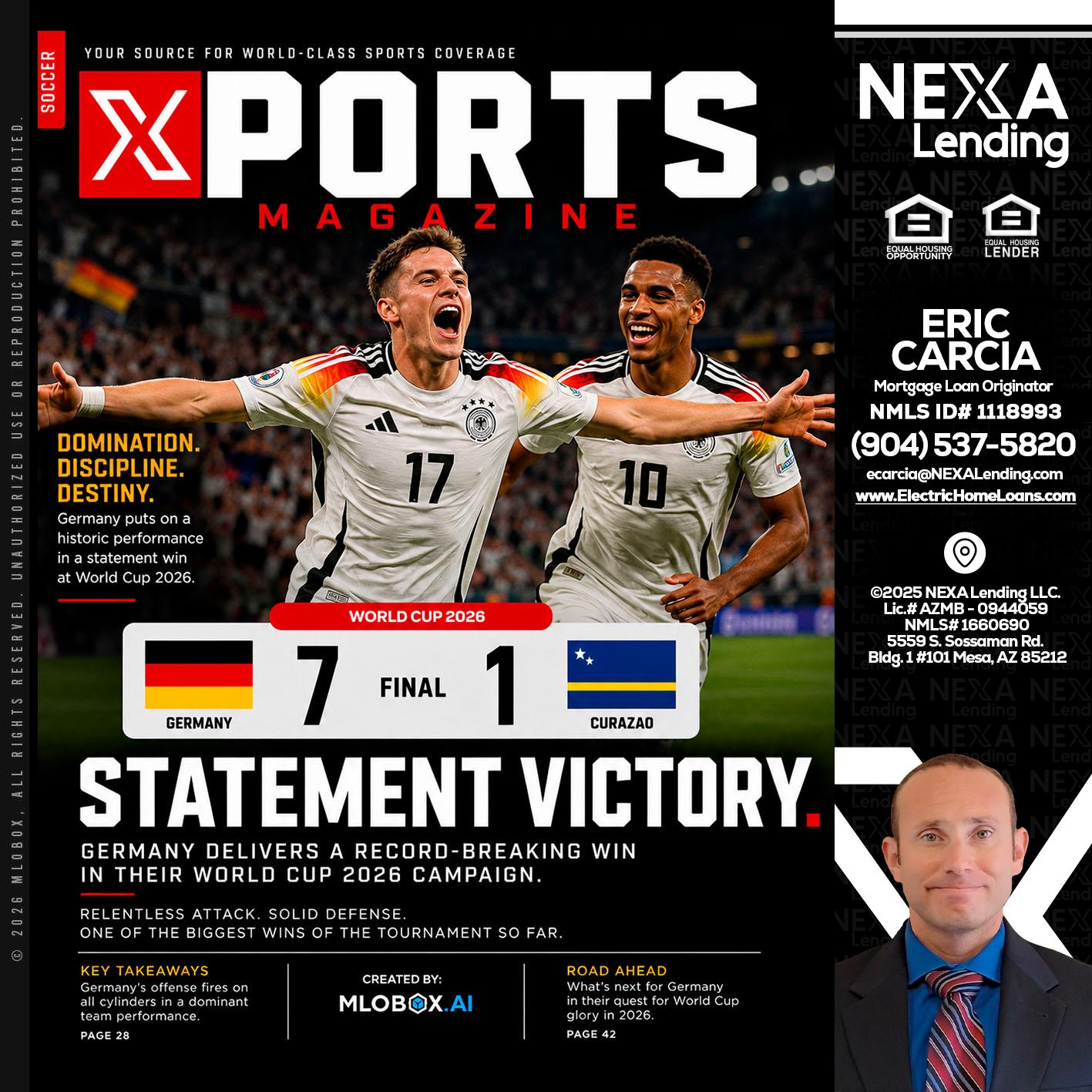 GERMANY VS CURASSAO (7-1) - Eric Carcia -Mortgage Loan Originator
