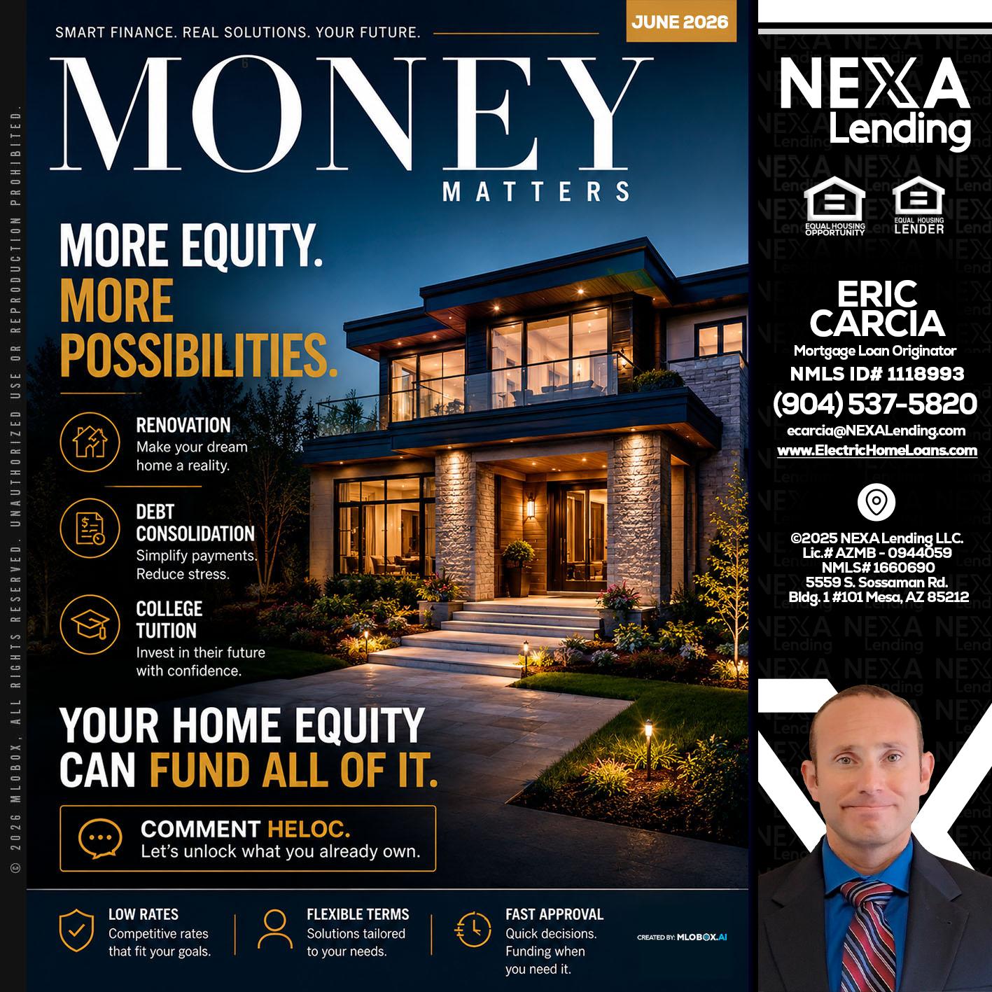 MONEY MATTERS - Eric Carcia -Mortgage Loan Originator