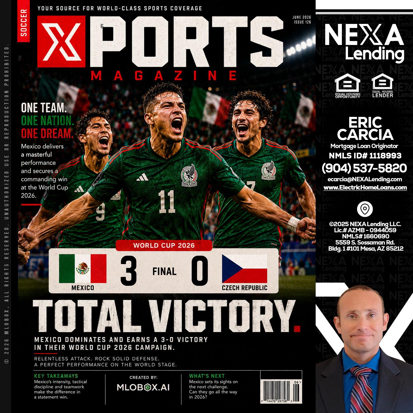 World Cup 2026 MEX 1-0 CZECH - Eric Carcia -Mortgage Loan Originator