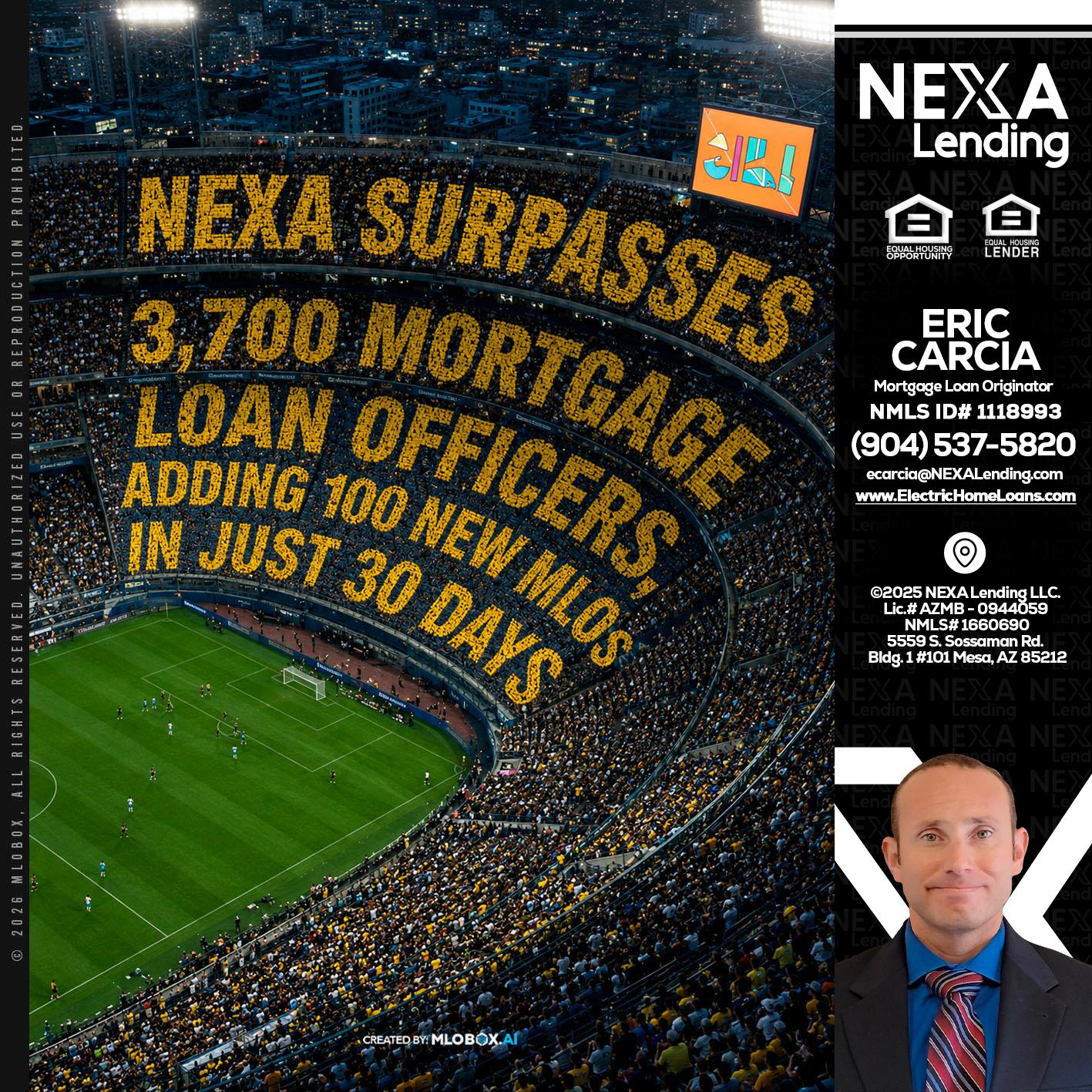 NEXA SURPASSES - Eric Carcia -Mortgage Loan Originator
