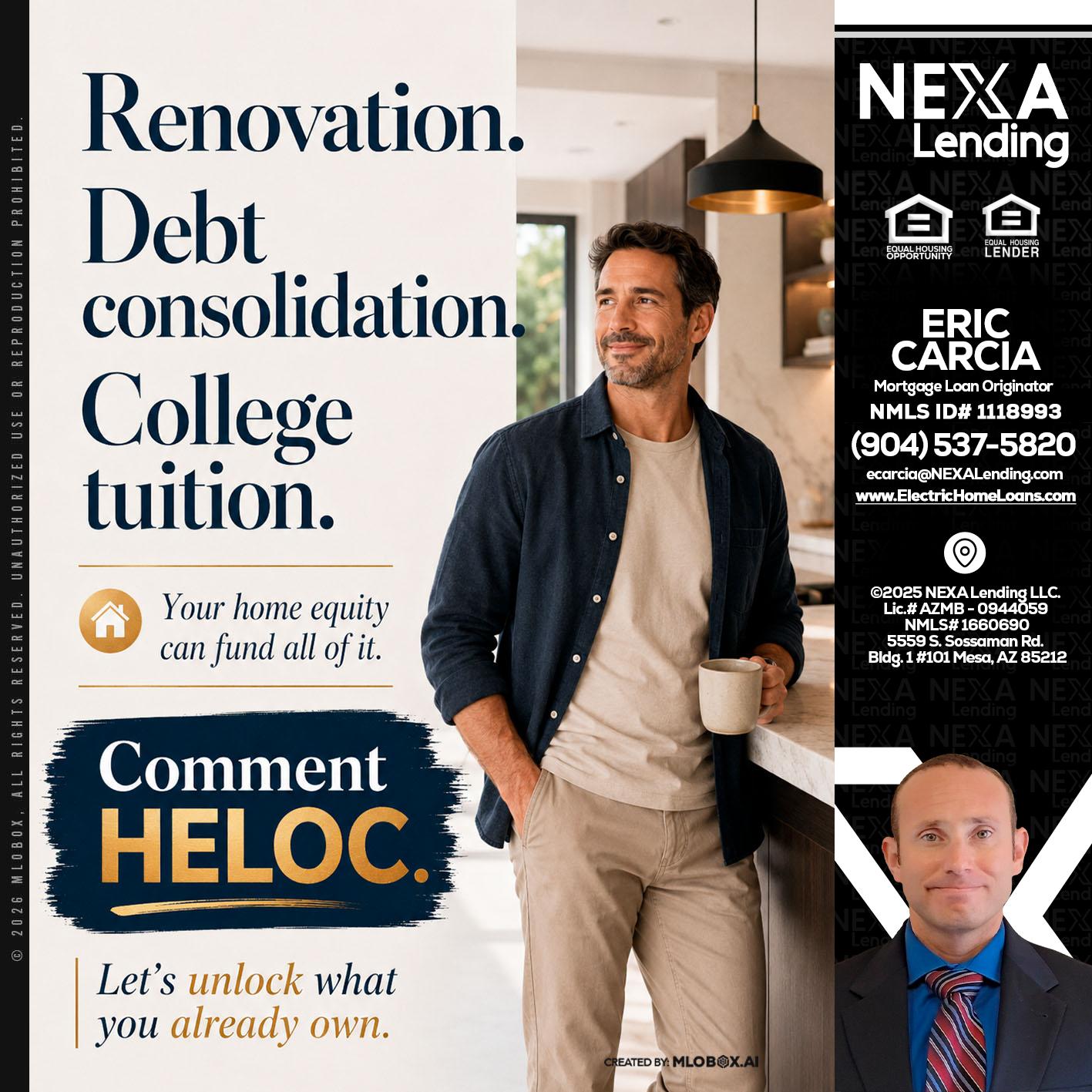 RENOVATION DEBT - Eric Carcia -Mortgage Loan Originator