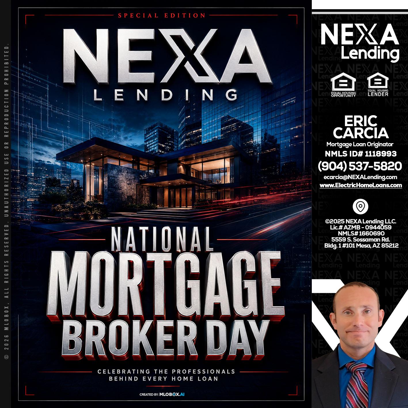 NATIONAL MORTGAGE BROKER DAY - Eric Carcia -Mortgage Loan Originator
