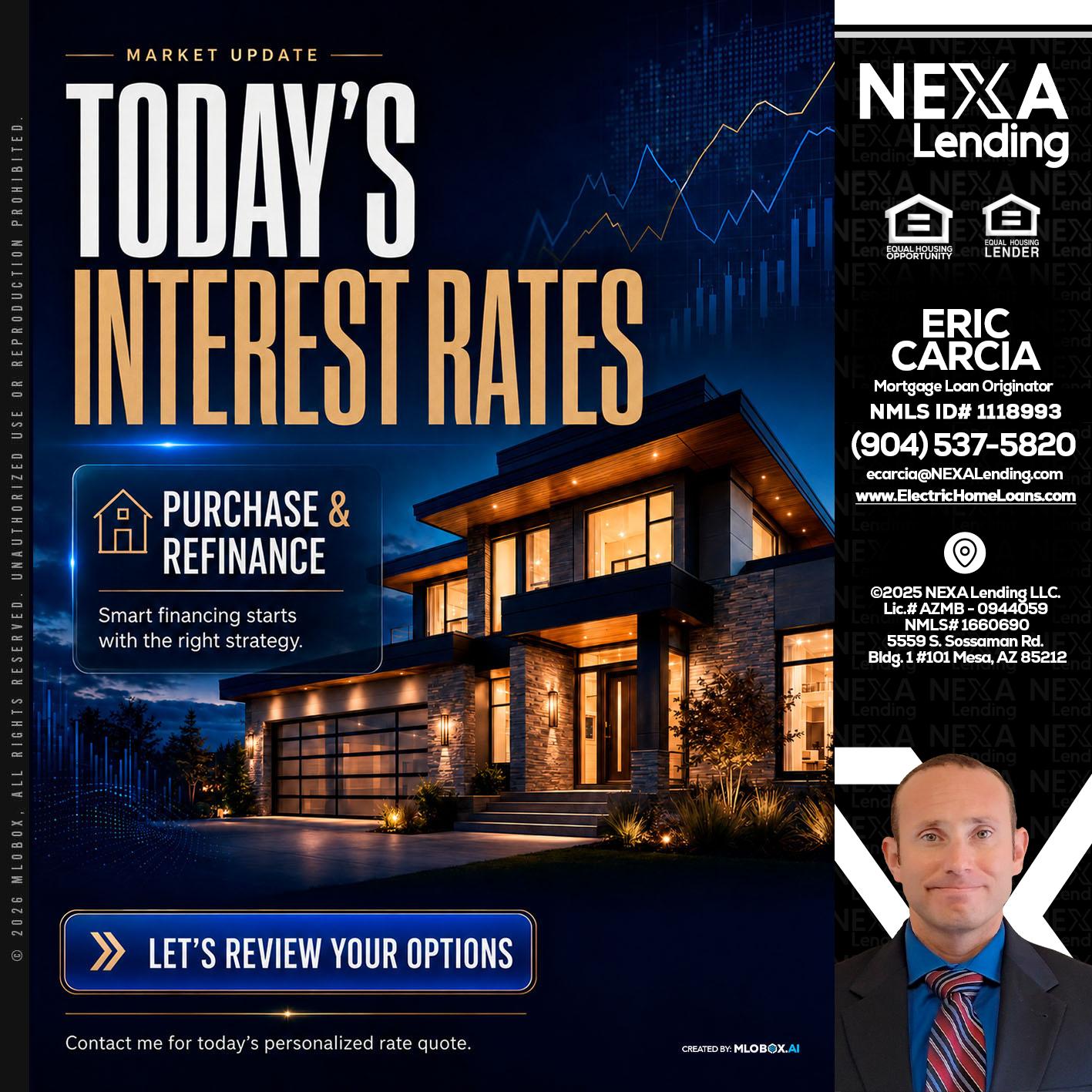 TODAYS RATES - Eric Carcia -Mortgage Loan Originator